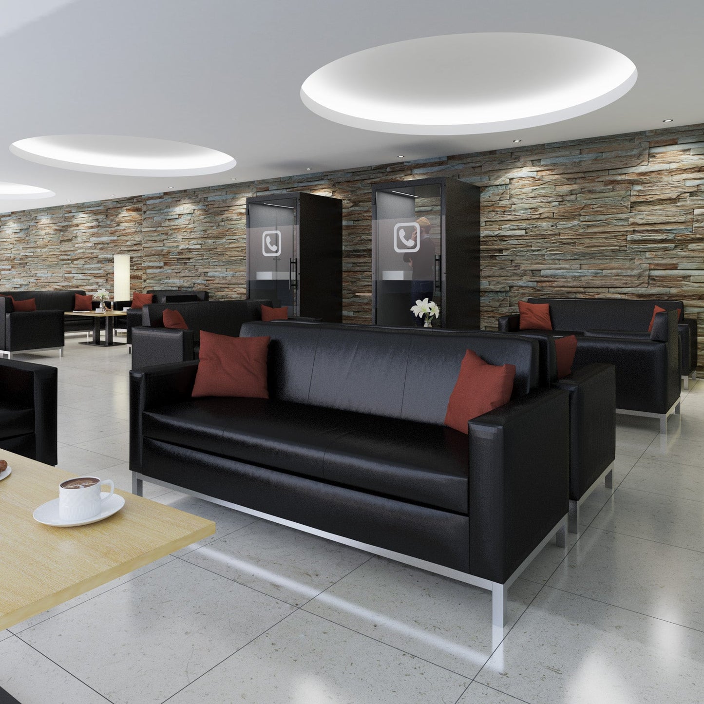 Helsinki leather reception seating