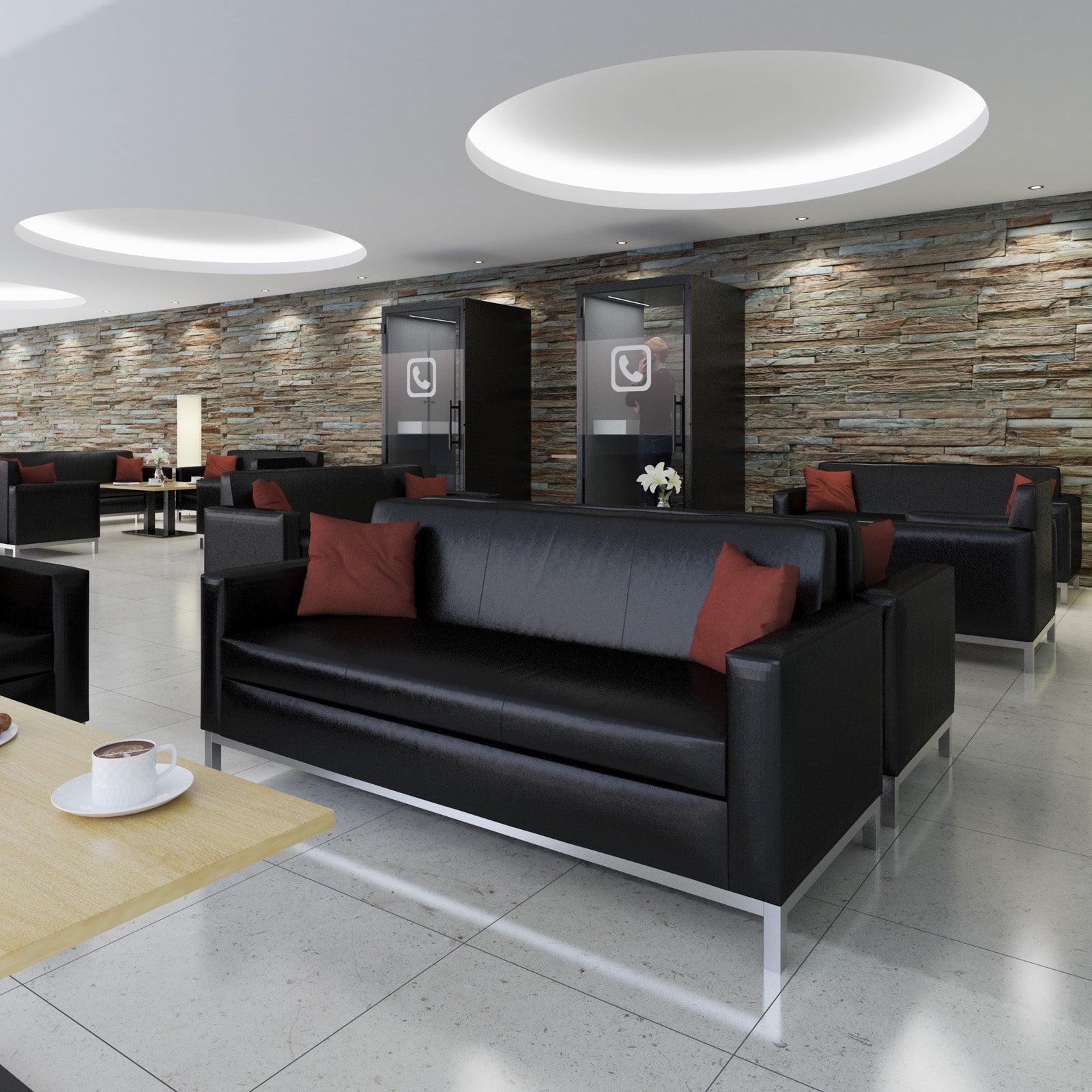 Helsinki leather reception seating