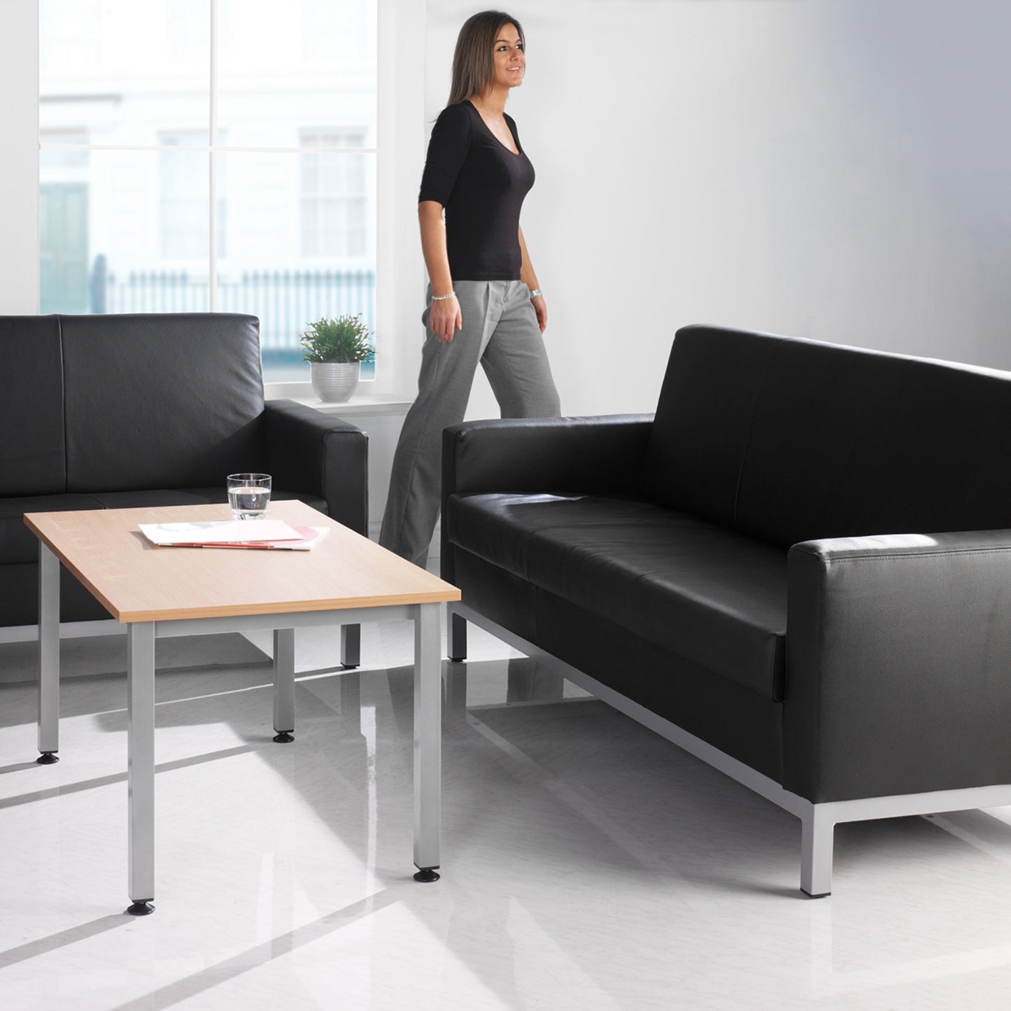 Helsinki leather reception seating