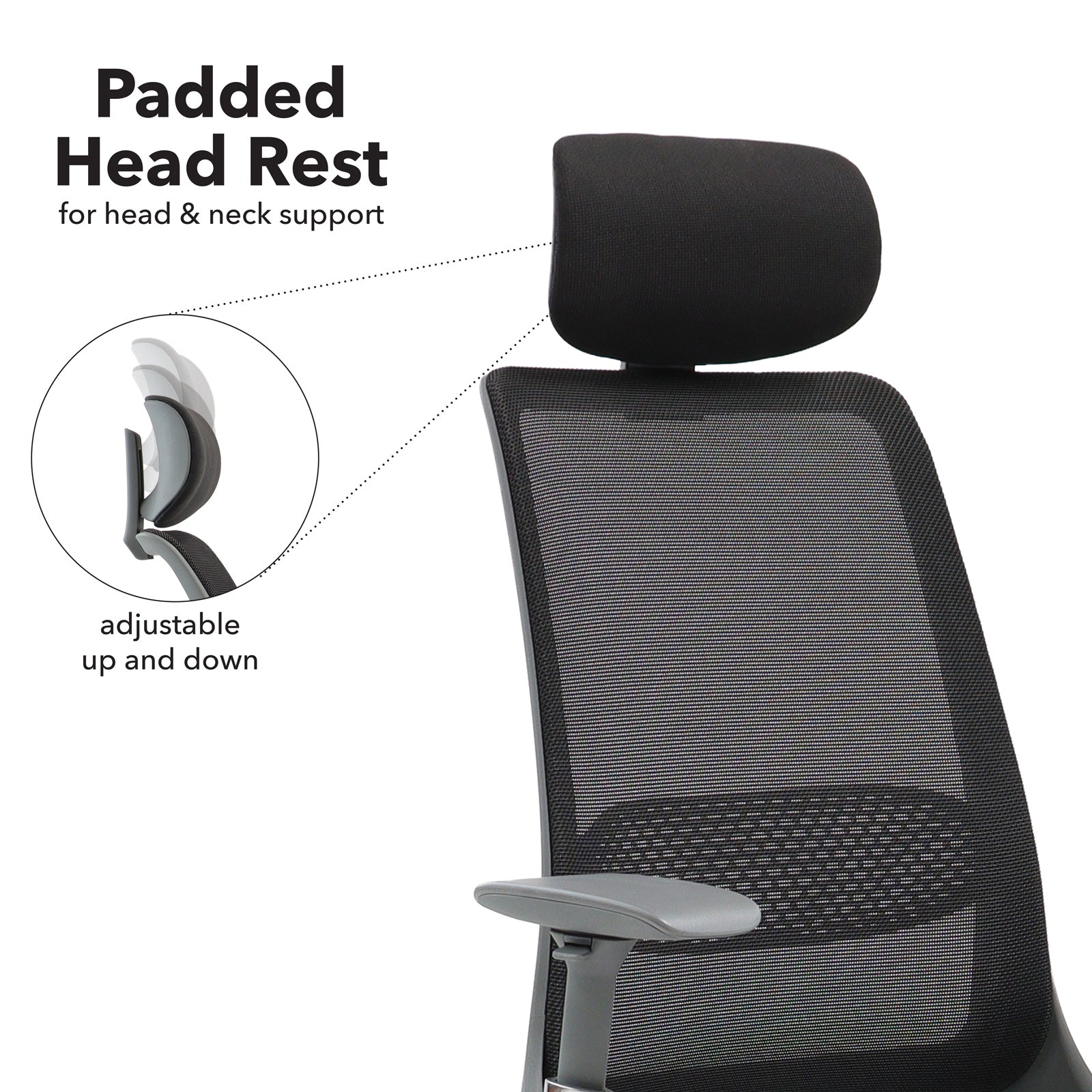 Holden Mesh Back Operator Chair With Black Fabric Seat and Headrest