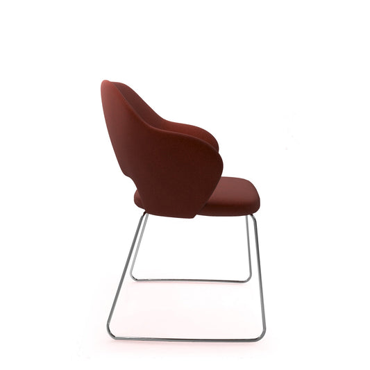 Jude contemporary lounge seating with chrome sleigh frame