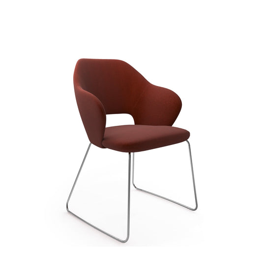 Jude contemporary lounge seating with chrome sleigh frame