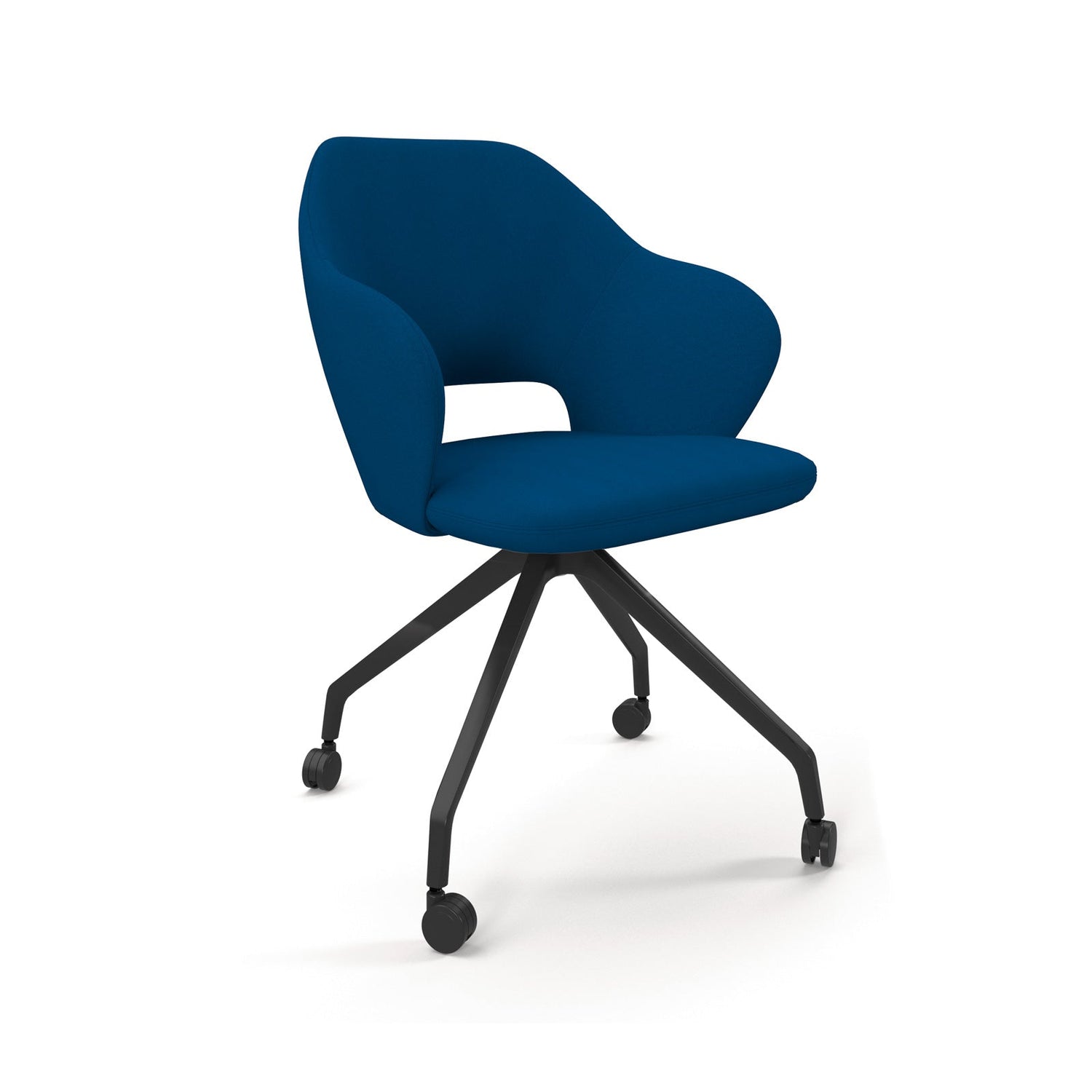 Jude contemporary lounge seating with black pyramid base with castors