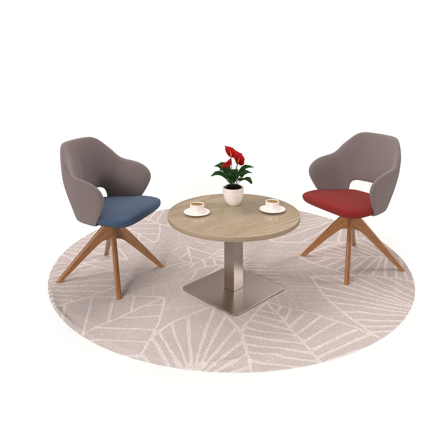 Jude contemporary lounge seating with pyramid oak legs