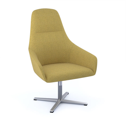 Juna high back lounge chair - aluminium swivel base