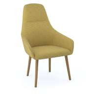Juna high back lounge chair - 4 oak wooden legs