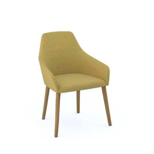 Juna medium back lounge chair - 4 oak wooden legs