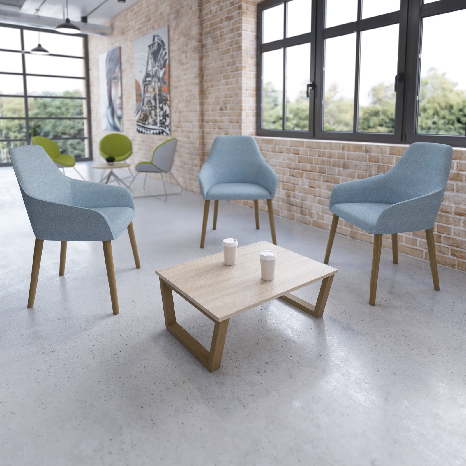 Juna high back lounge chair - aluminium swivel base