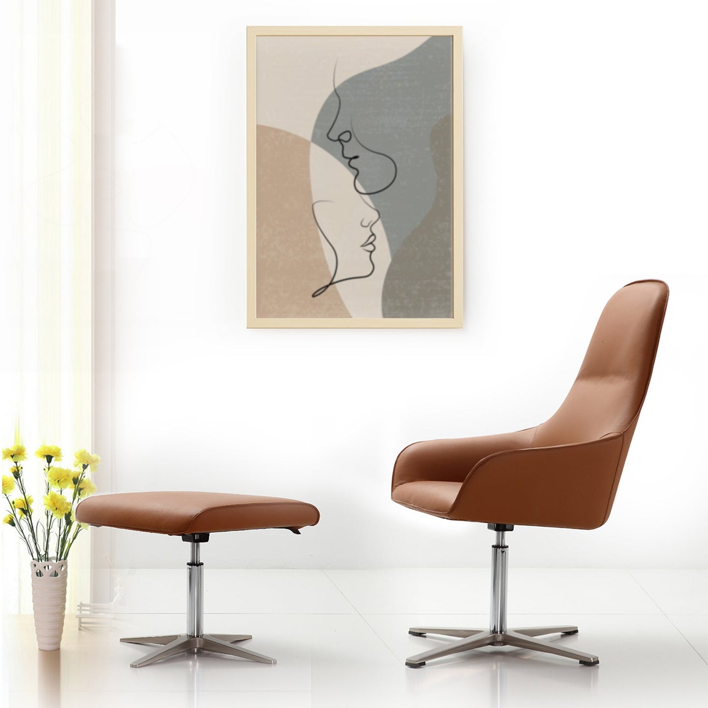 Juna medium back lounge chair - aluminium swivel base