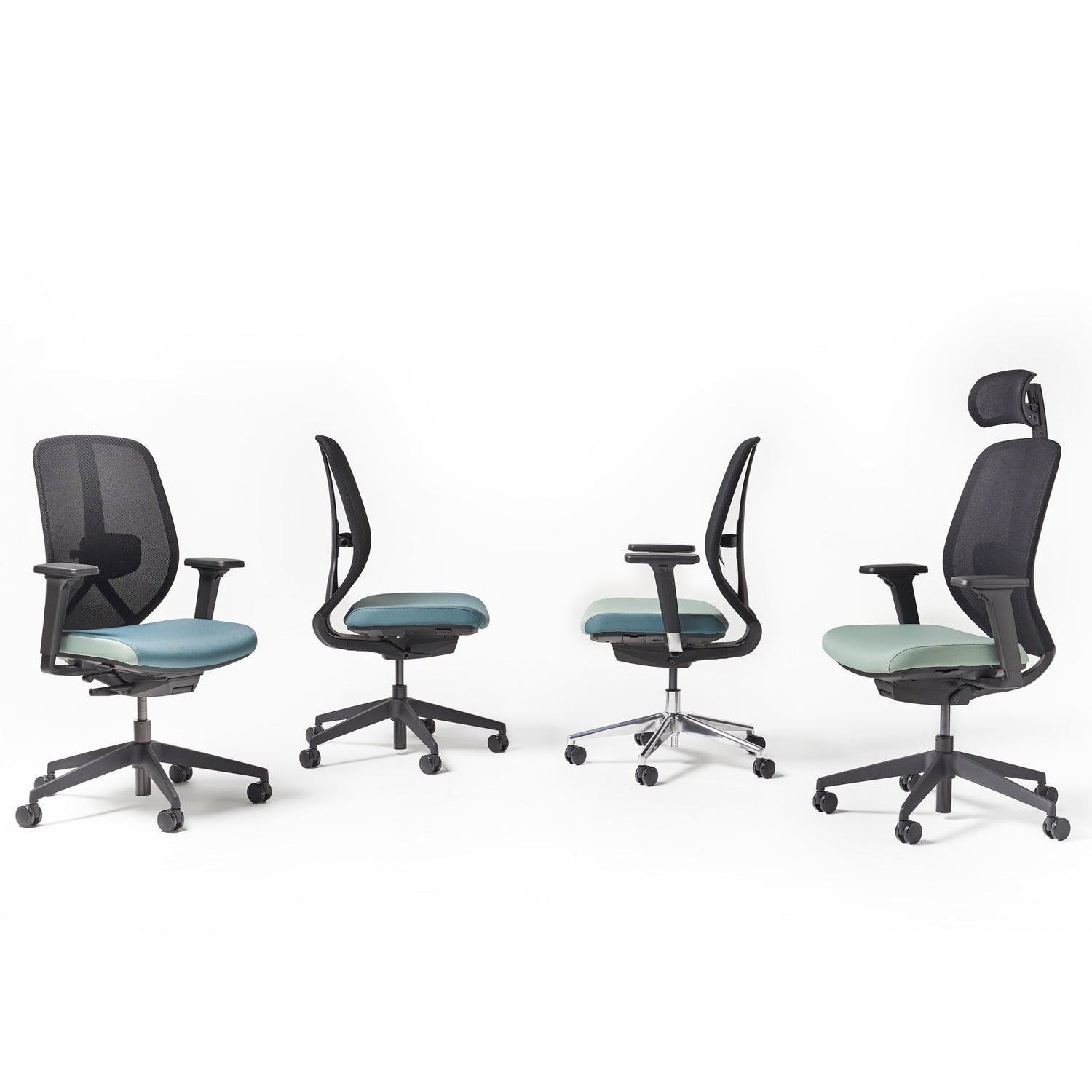 Kura mesh task with head rest - aluminium
