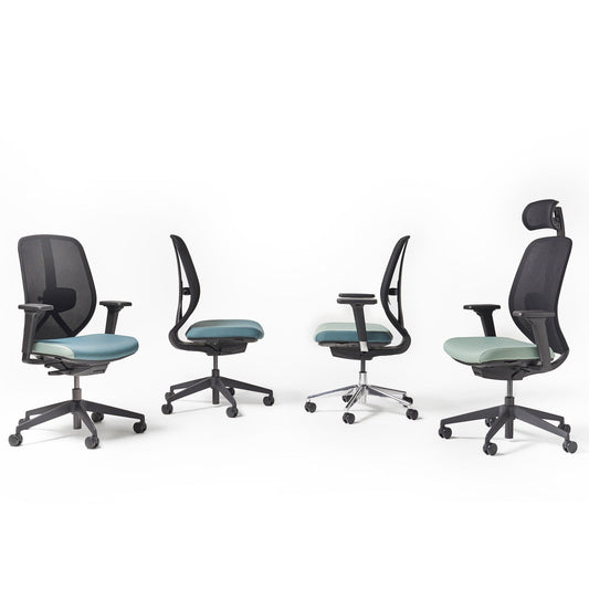 Kura mesh task with head rest - aluminium