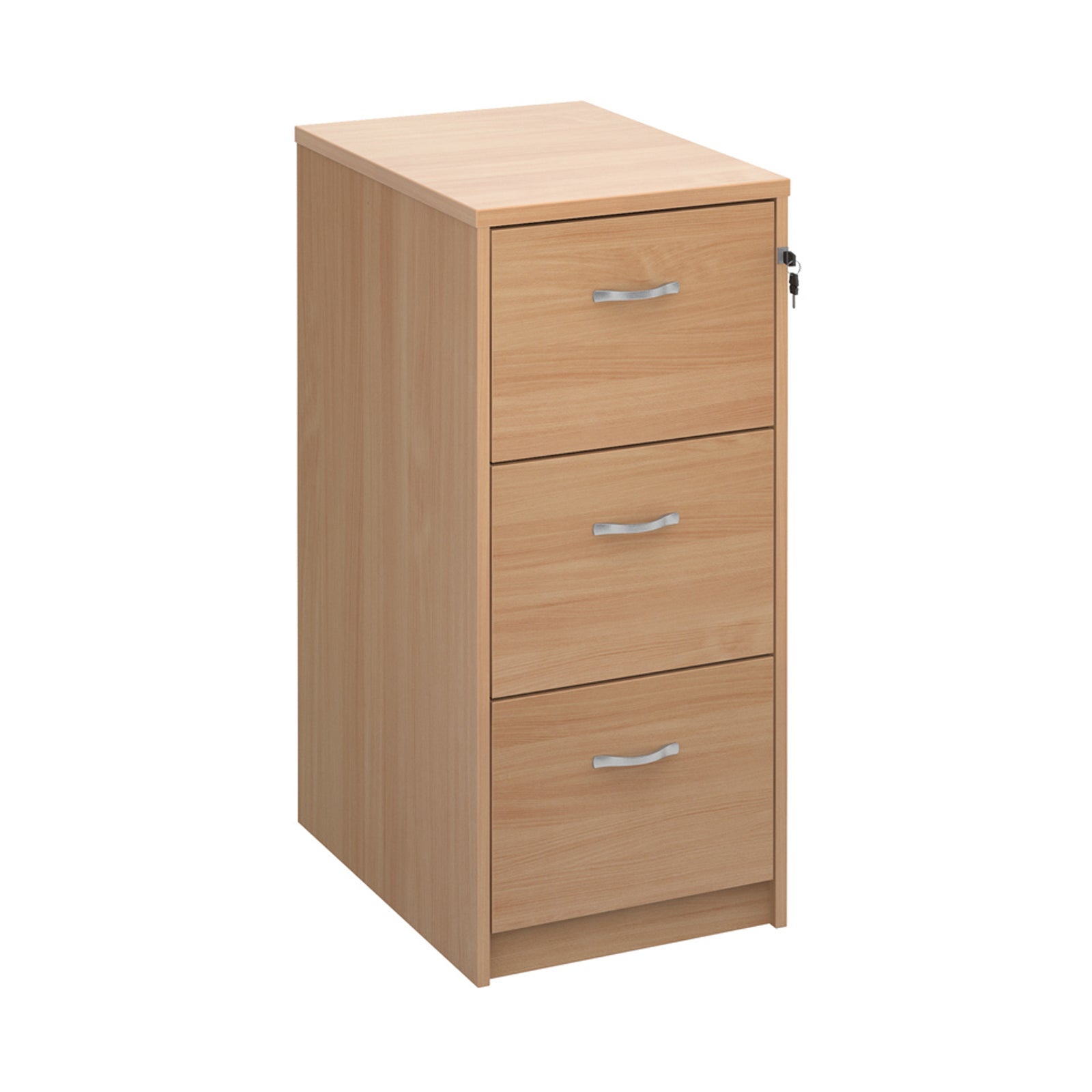 Wooden Filing Cabinet With Silver Handles