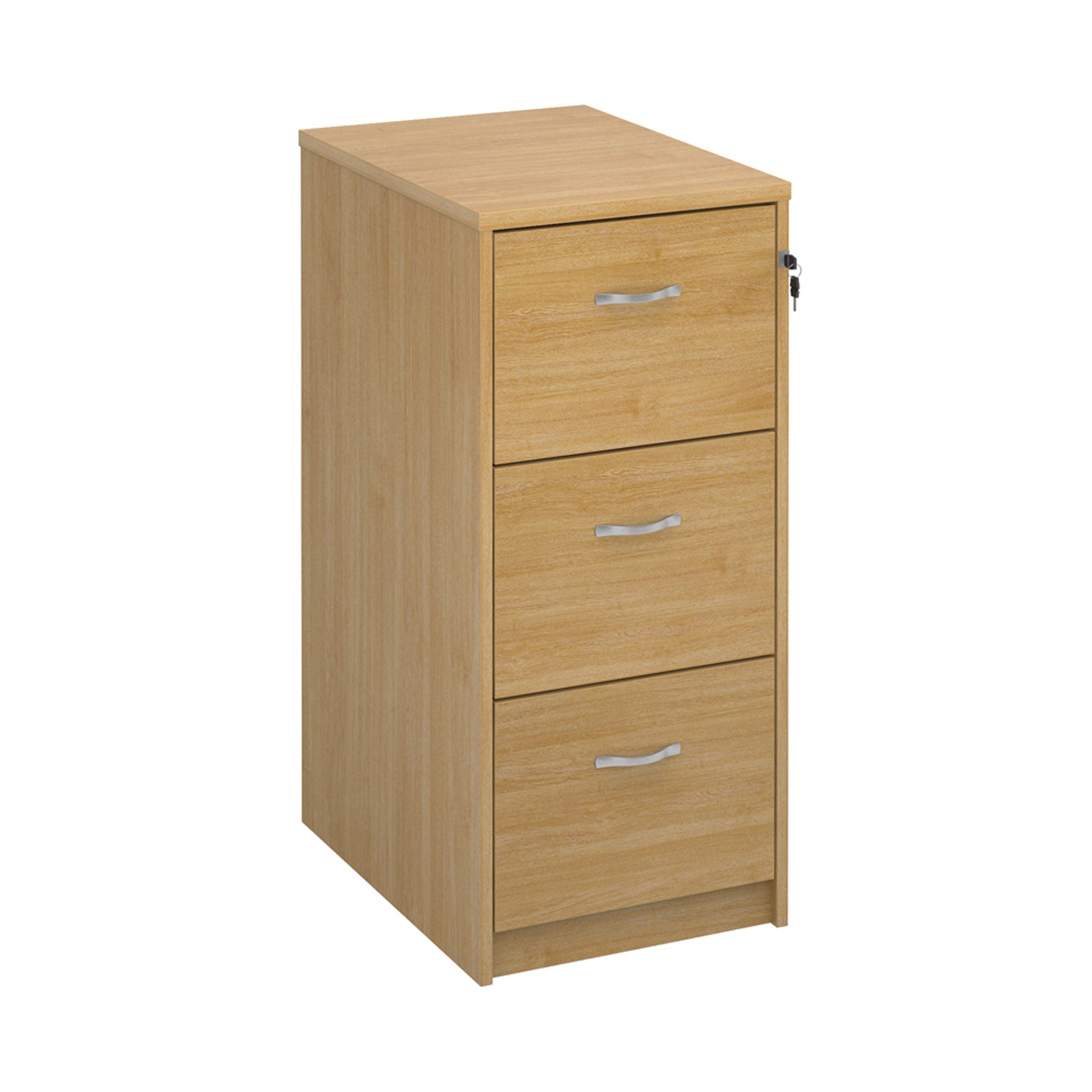 Wooden Filing Cabinet With Silver Handles