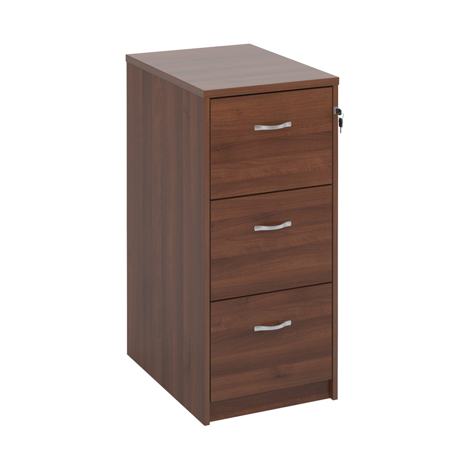 Wooden Filing Cabinet With Silver Handles