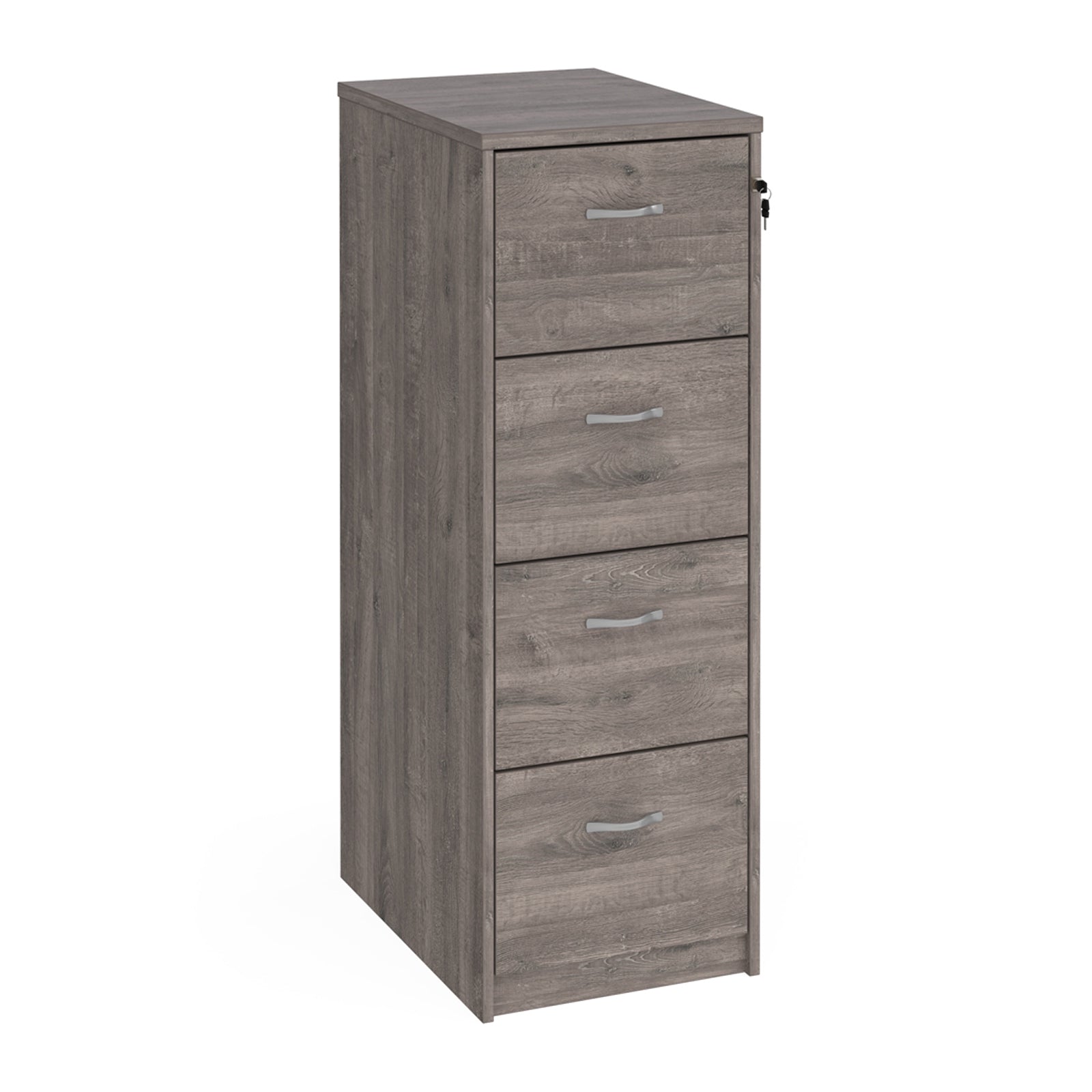 Wooden Filing Cabinet With Silver Handles