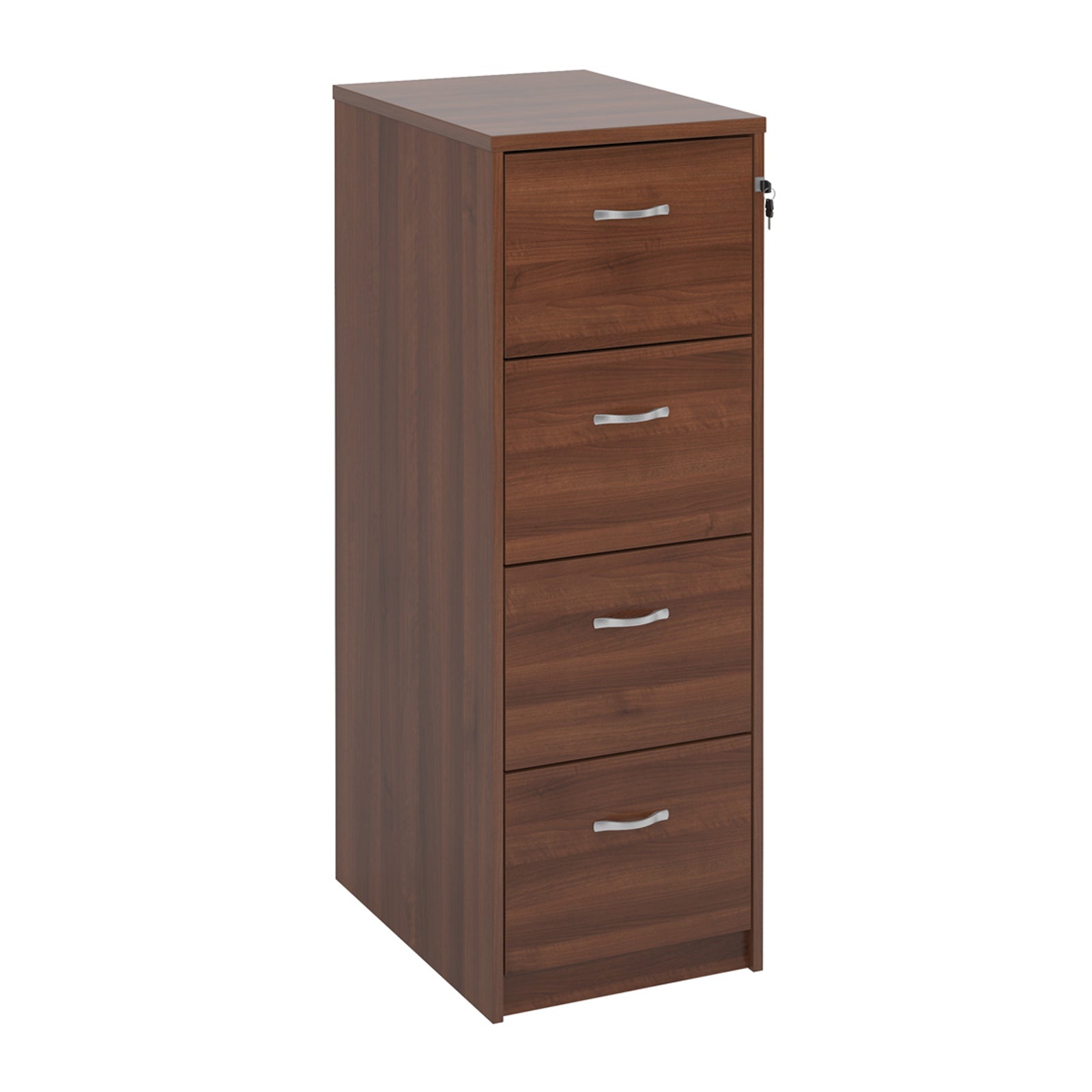 Wooden Filing Cabinet With Silver Handles