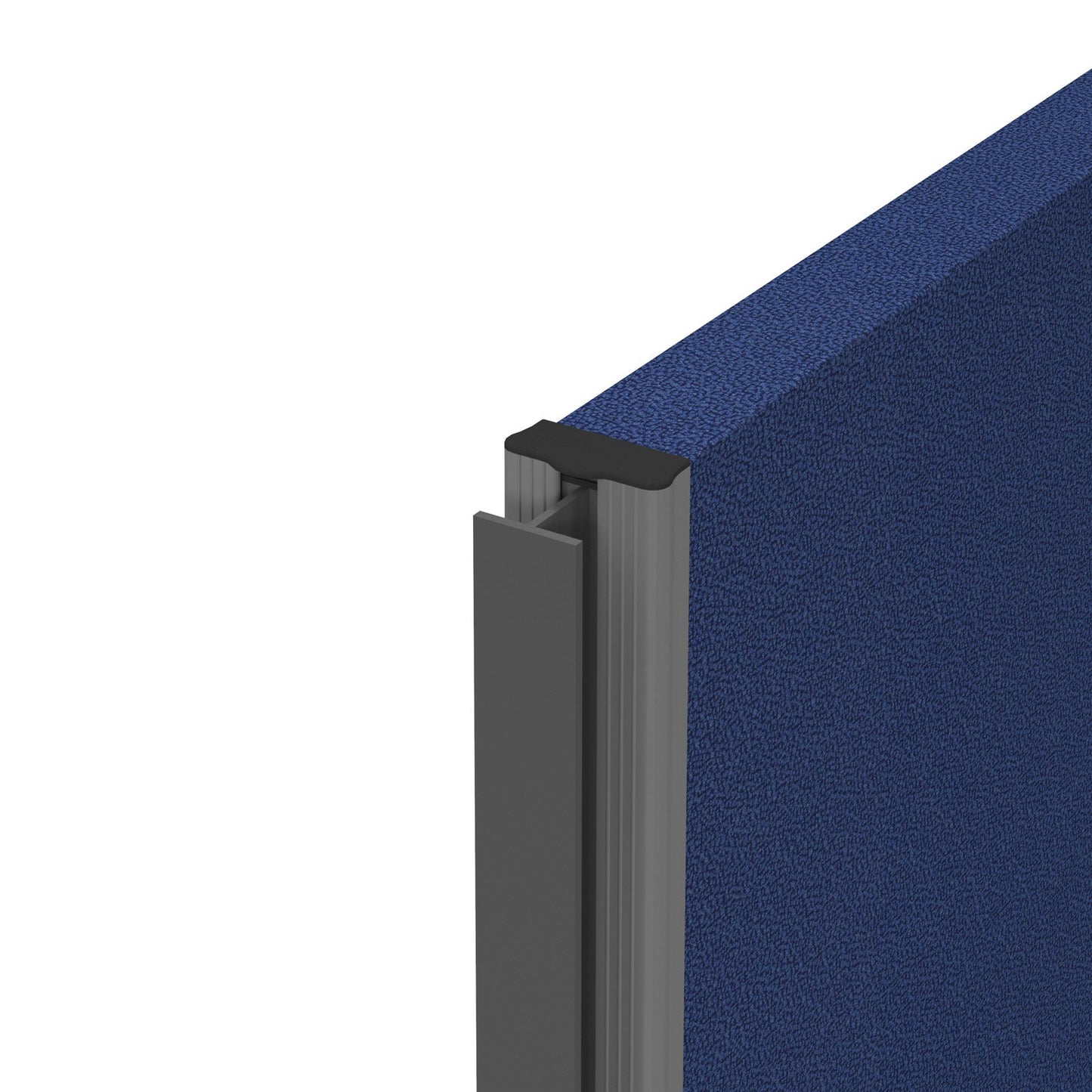 Floor standing fabric screen 2 way linking strip