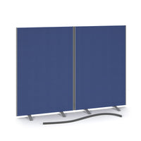 Floor standing fabric screen 2 way linking strip