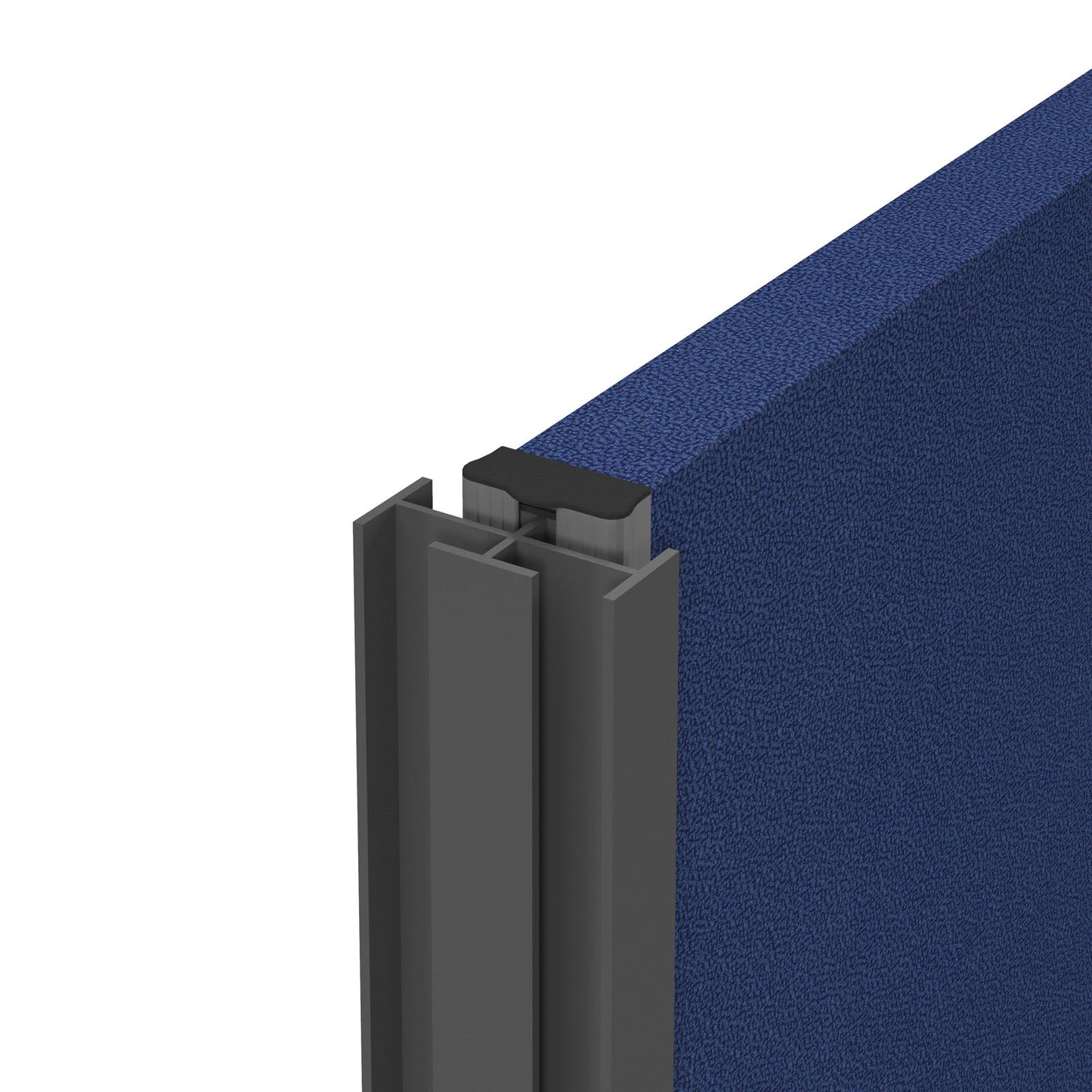 Floor standing fabric screen 4 way linking strip