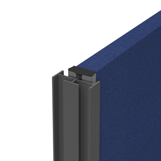 Floor standing fabric screen 4 way linking strip
