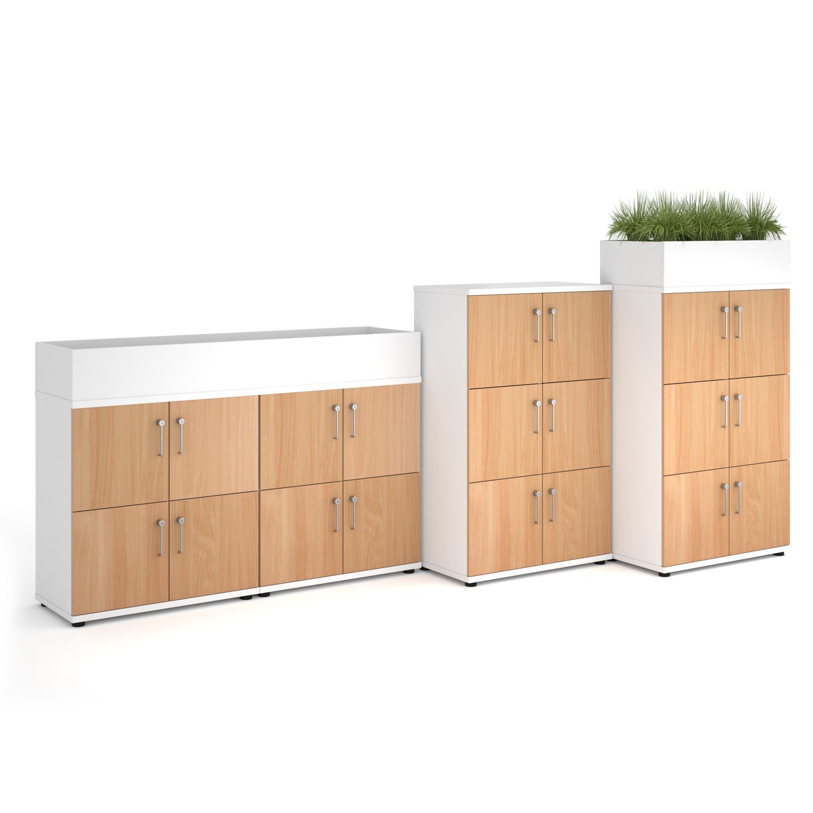 Wooden storage lockers