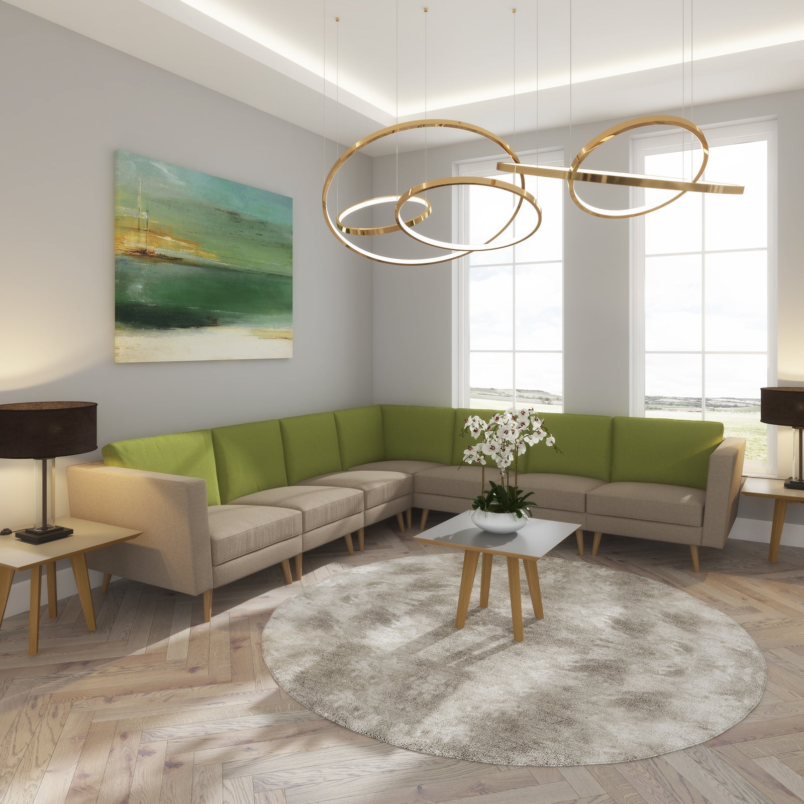 Lyric modular soft seating - no arms and metal legs