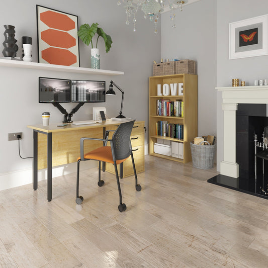 Desk high pedestal 800mm with silver handles