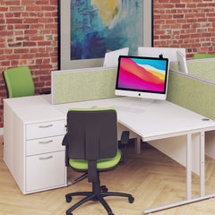 Desk High Pedestal 600Mm With Silver Handles