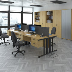 Maestro 25 Cable Managed 600Mm Deep Desk With 2 X 2 Drawer Peds