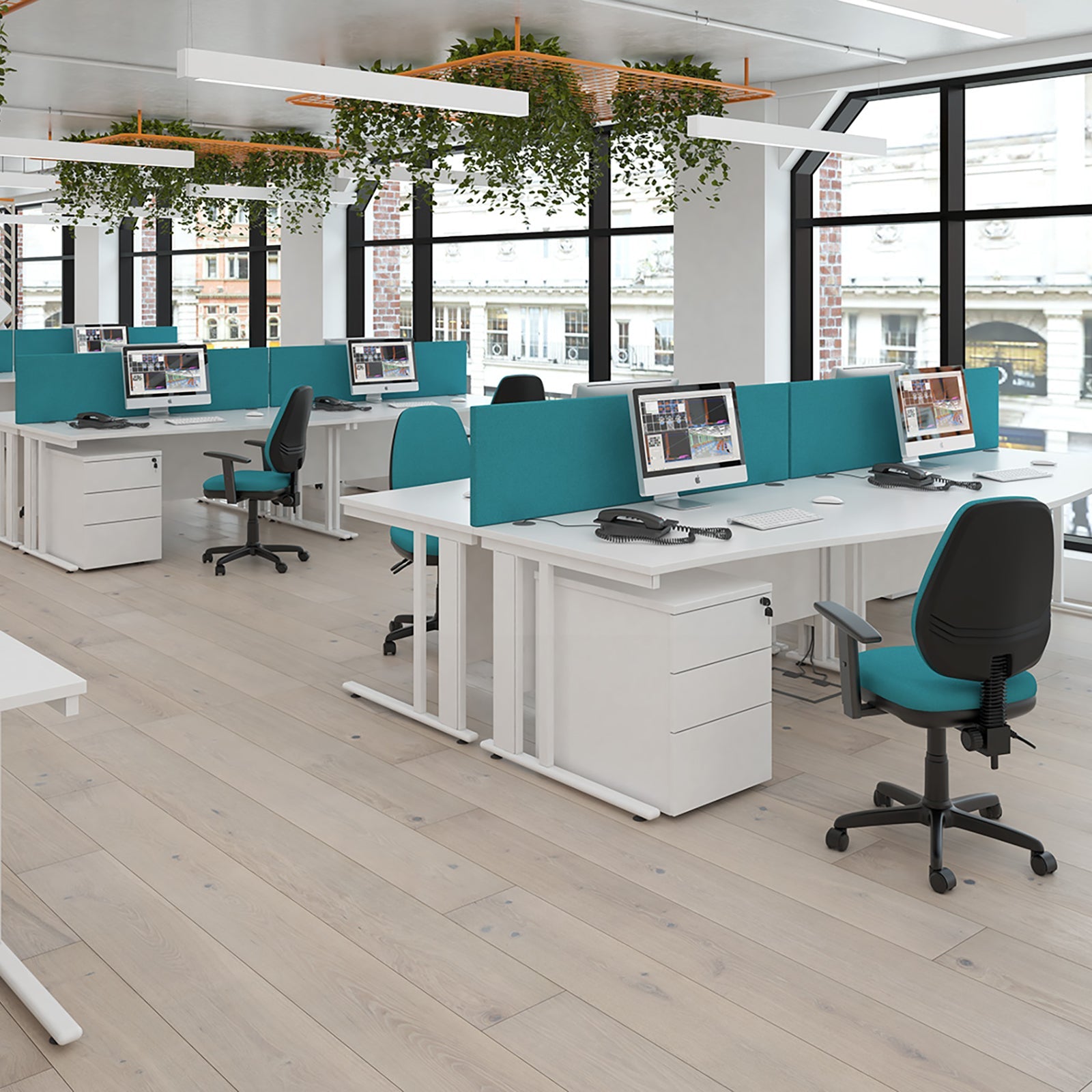 Maestro 25 Cable Managed 800Mm Deep Desk With 2 & 3 Drawer Peds