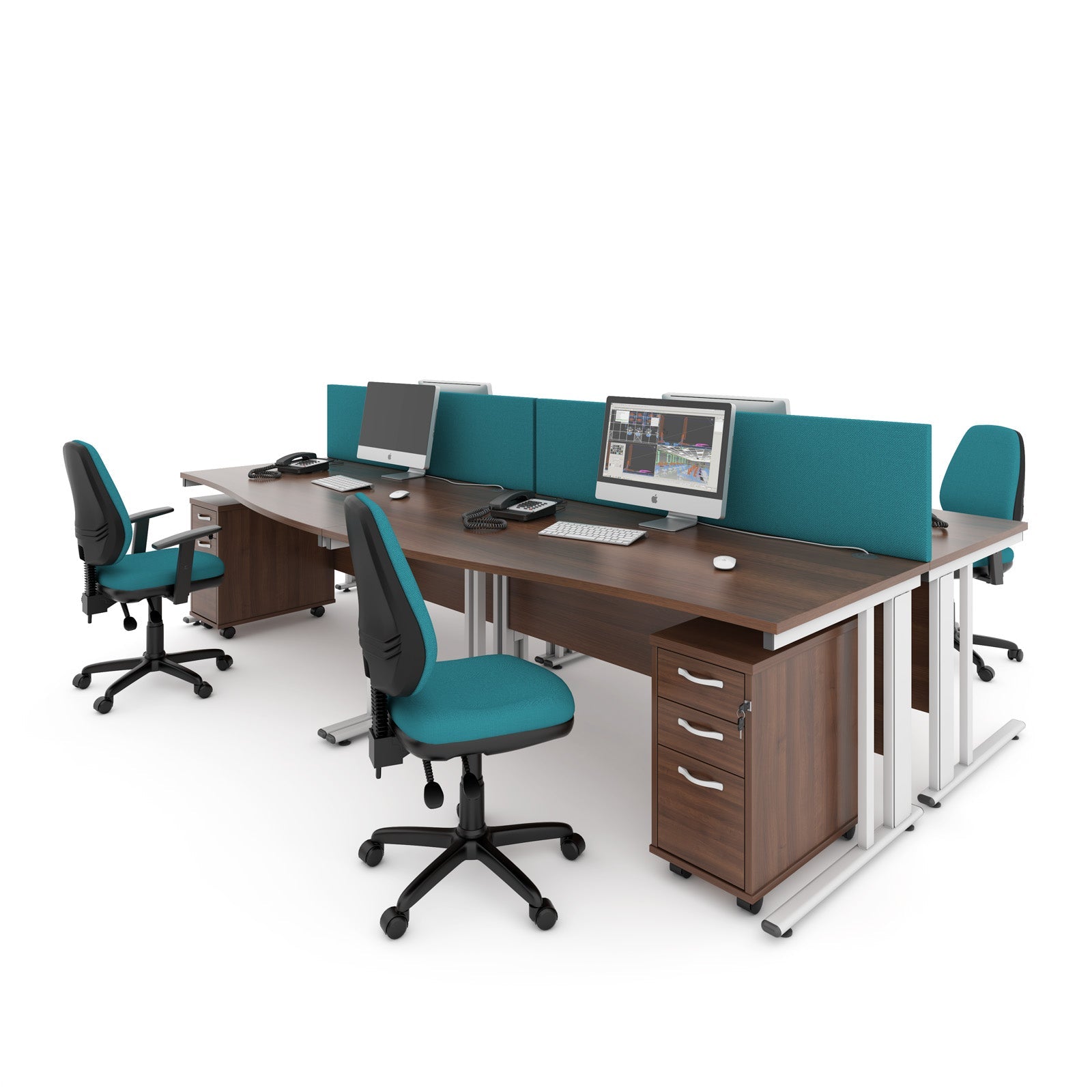 Maestro 25 Cable Managed 600Mm Deep Desk With 2 Drawer Ped