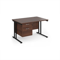 Maestro 25 cantilever 800mm deep desk with 2 drawer ped