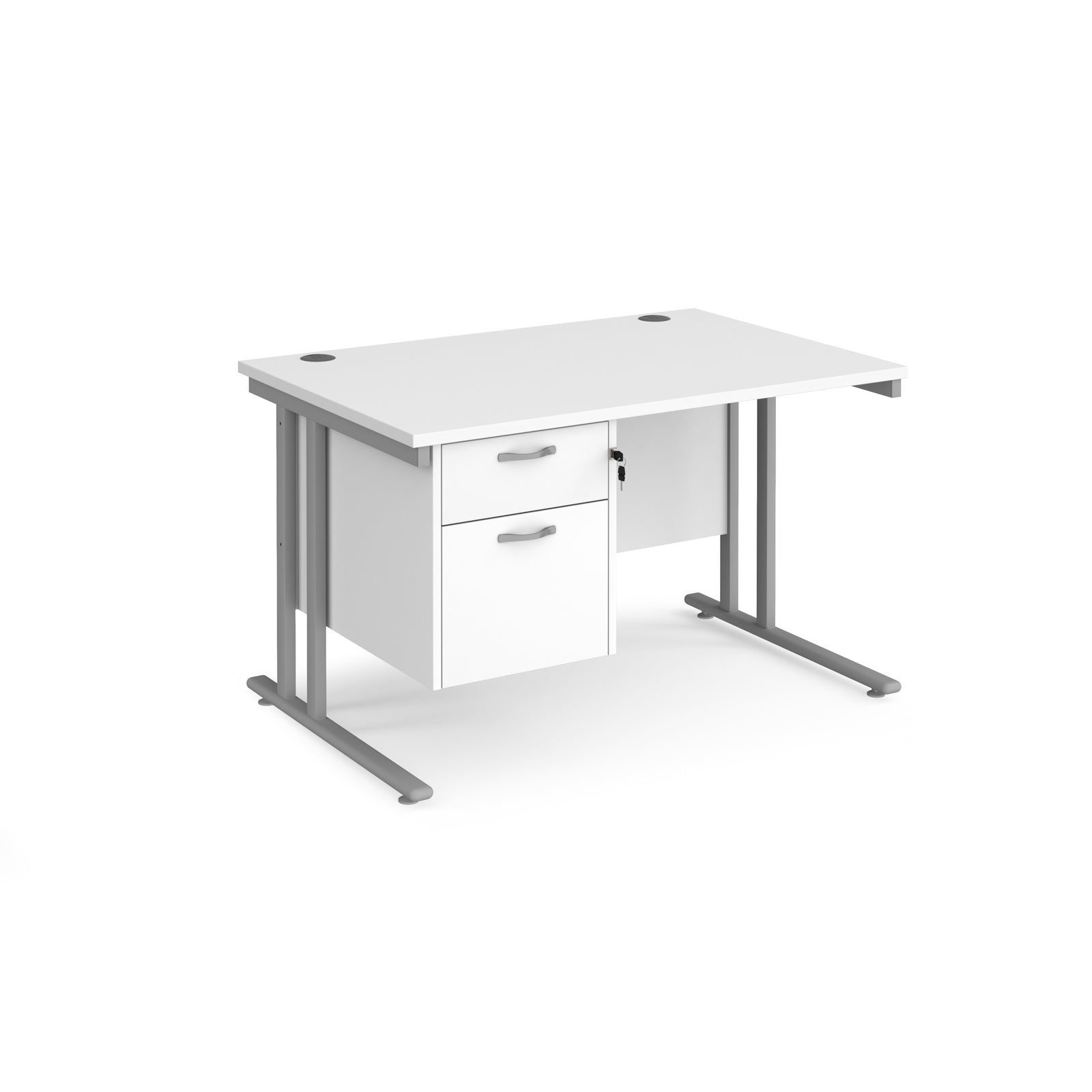 Maestro 25 Cantilever 800Mm Deep Desk With 2 Drawer Ped