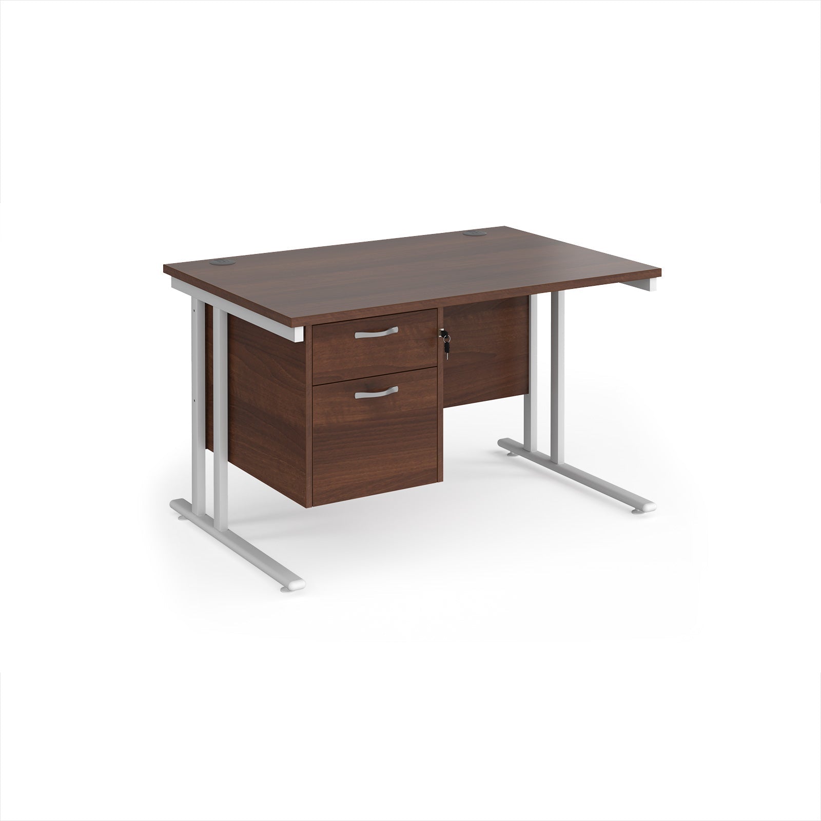 Maestro 25 cantilever 800mm deep desk with 2 drawer ped