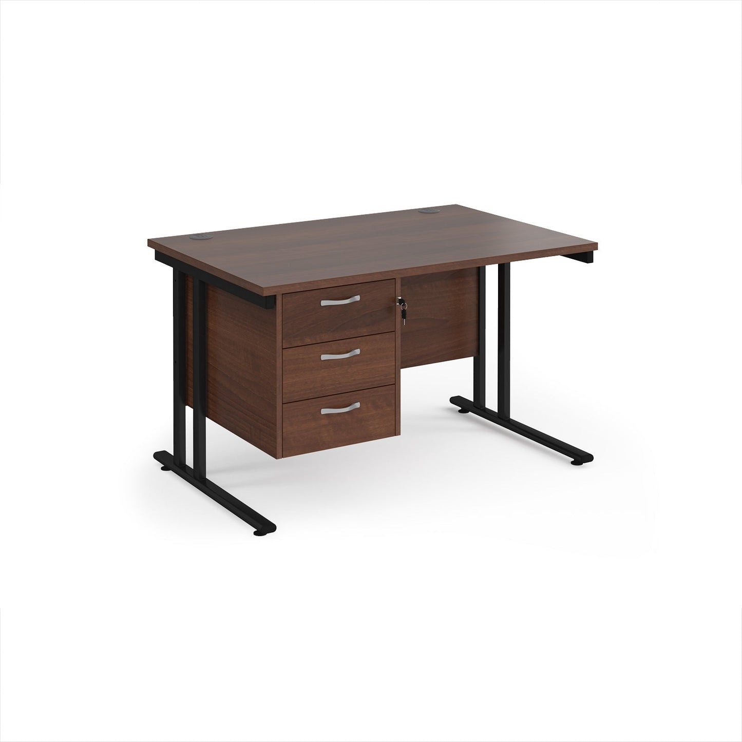 Maestro 25 cantilever 800mm deep desk with 3 drawer ped