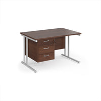 Maestro 25 cantilever 800mm deep desk with 3 drawer ped