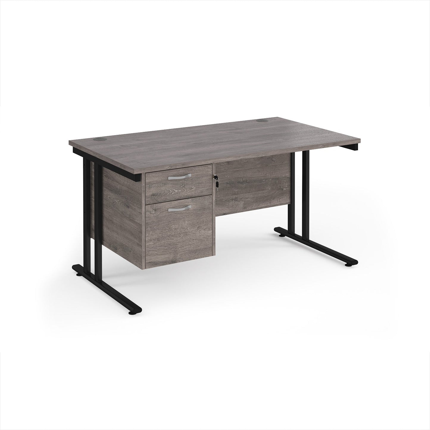 Maestro 25 cantilever 800mm deep desk with 2 drawer ped