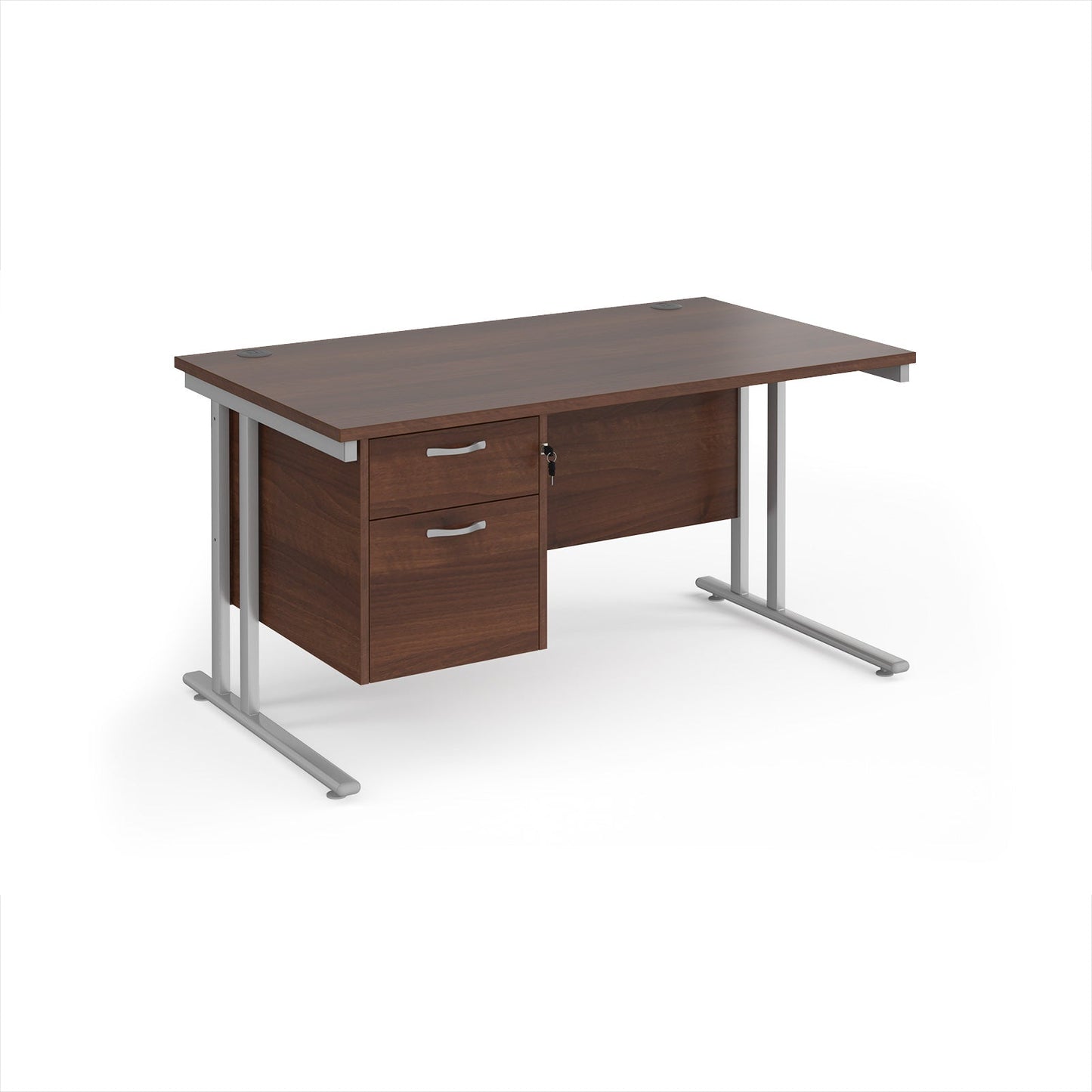 Maestro 25 cantilever 800mm deep desk with 2 drawer ped