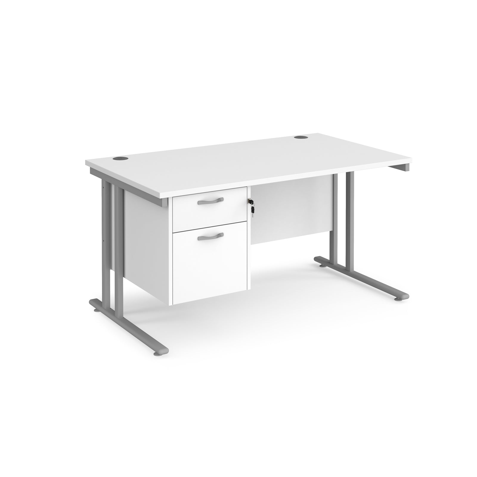 Maestro 25 Cantilever 800Mm Deep Desk With 2 Drawer Ped
