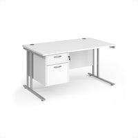 Maestro 25 cantilever 800mm deep desk with 2 drawer ped
