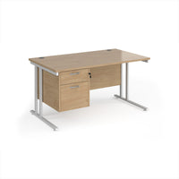 Maestro 25 cantilever 800mm deep desk with 2 drawer ped