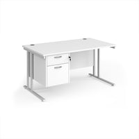 Maestro 25 cantilever 800mm deep desk with 2 drawer ped
