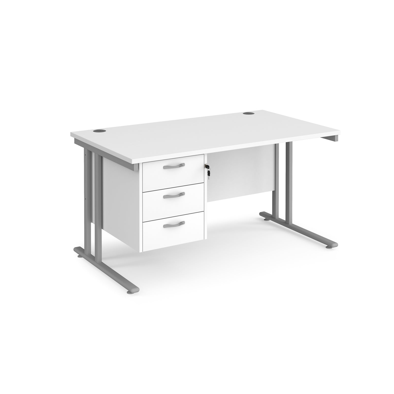 Maestro 25 Cantilever 800Mm Deep Desk With 3 Drawer Ped
