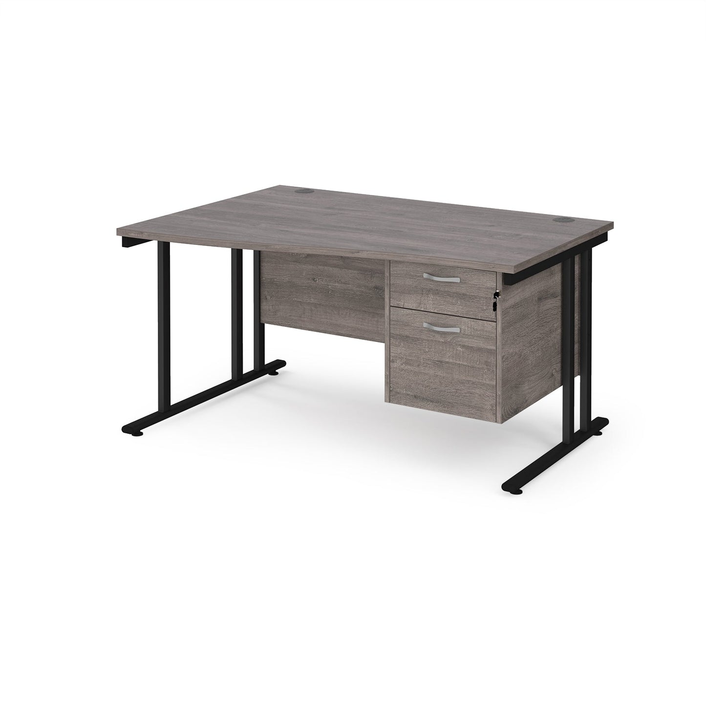 Maestro 25 cantilever left hand wave desk with 2 drawer ped
