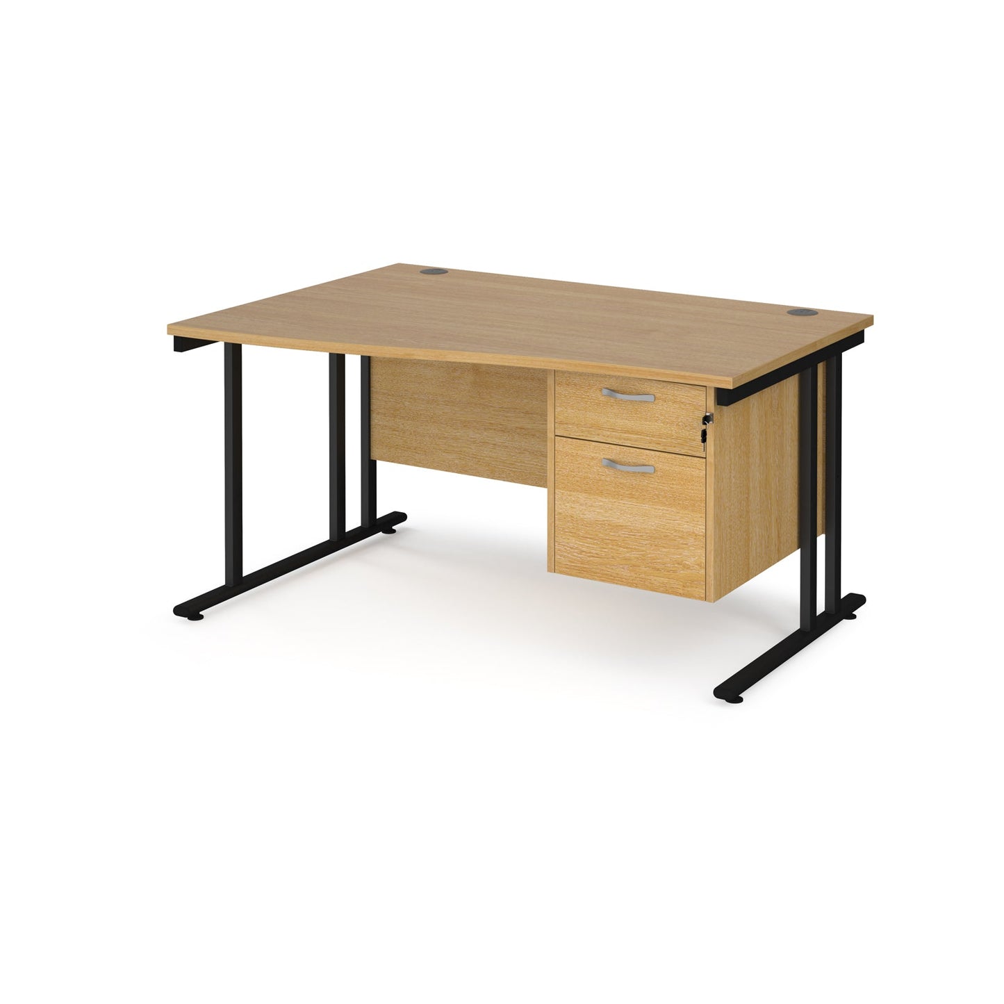 Maestro 25 cantilever left hand wave desk with 2 drawer ped