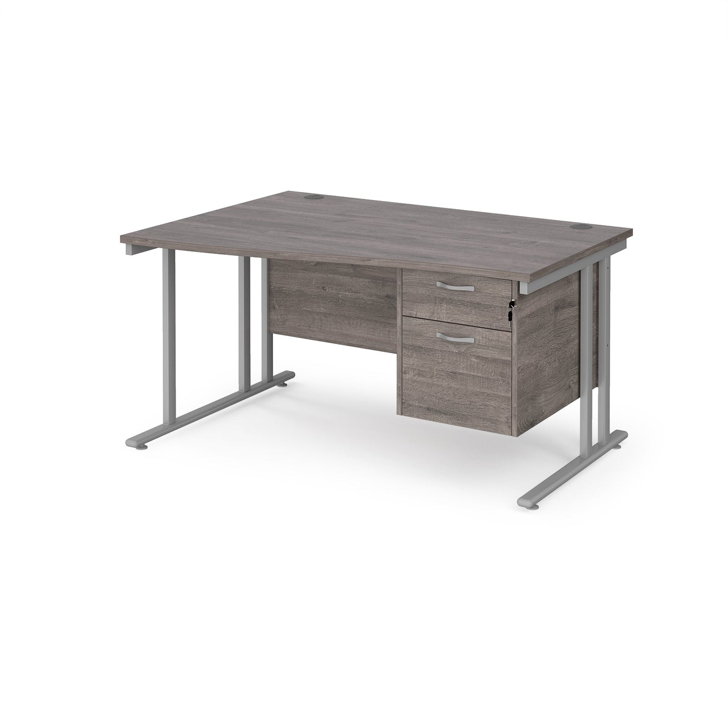Maestro 25 cantilever left hand wave desk with 2 drawer ped