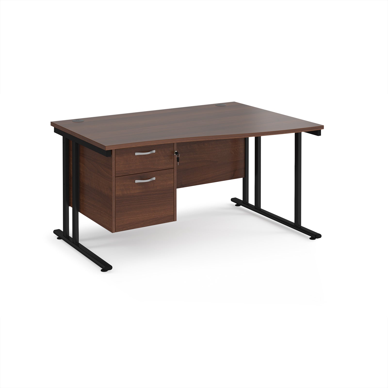 Maestro 25 cantilever right hand wave desk with 2 drawer ped