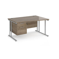 Maestro 25 cantilever right hand wave desk with 2 drawer ped