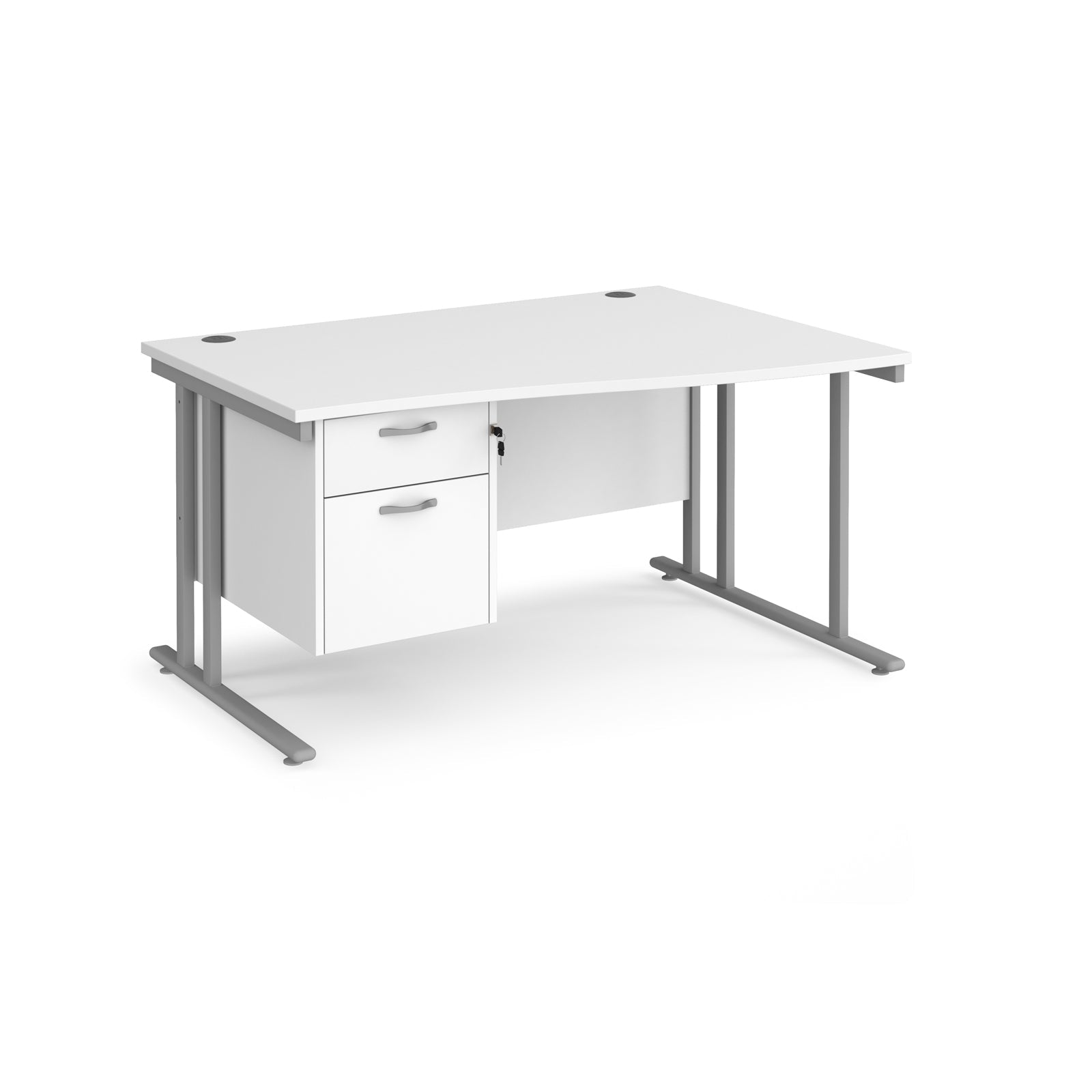 Maestro 25 Cantilever Right Hand Wave Desk With 2 Drawer Ped