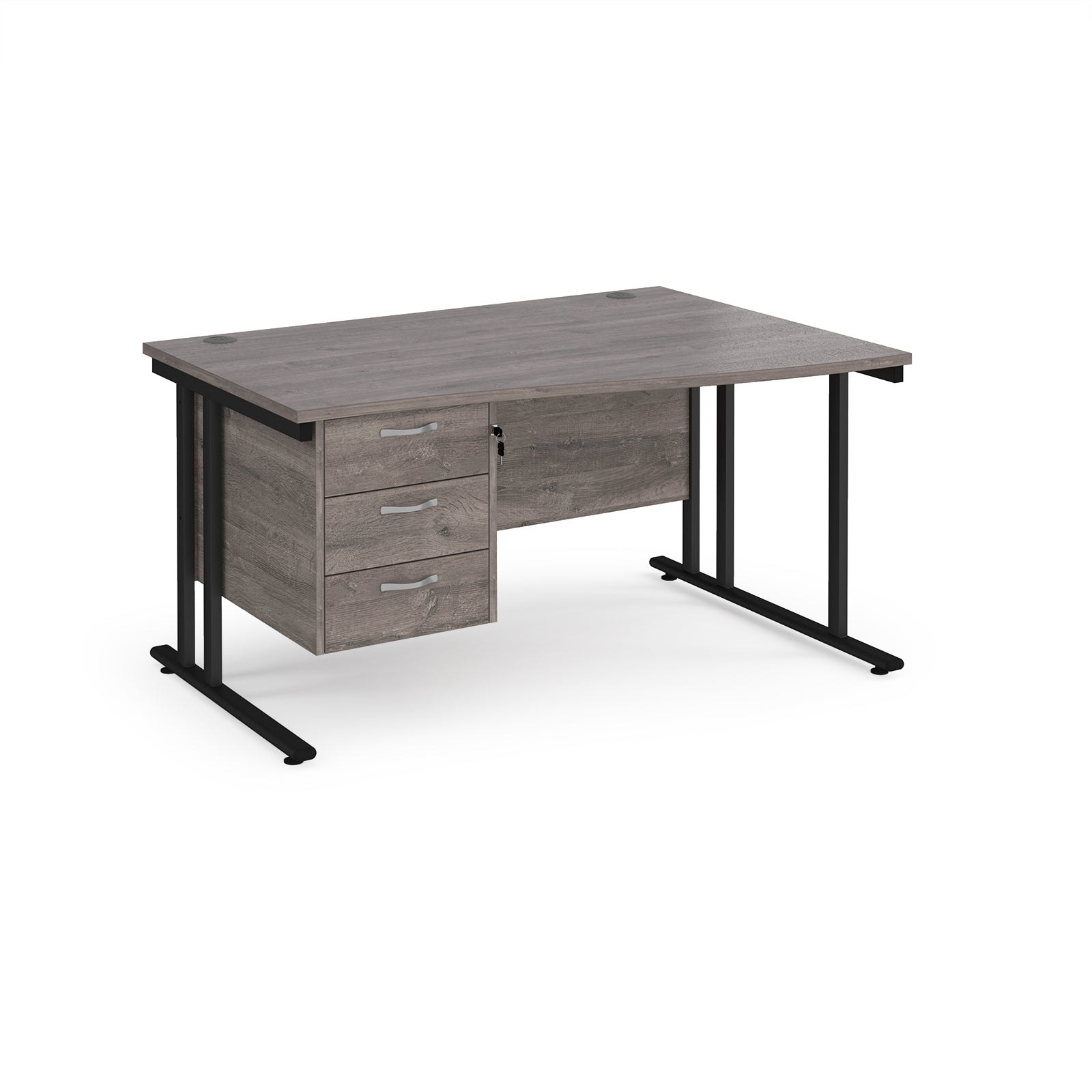 Maestro 25 Cantilever Right Hand Wave Desk With 3 Drawer Ped